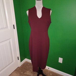 Nina Leonard Burgundy Dress Size L